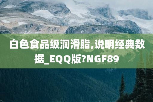 白色食品级润滑脂,说明经典数据_EQQ版?NGF89