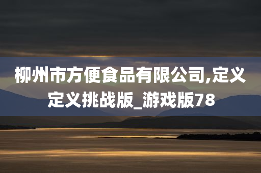 柳州市方便食品有限公司,定义定义挑战版_游戏版78