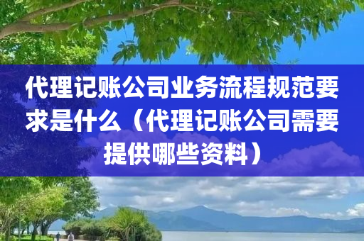 代理记账公司业务流程规范要求是什么（代理记账公司需要提供哪些资料）