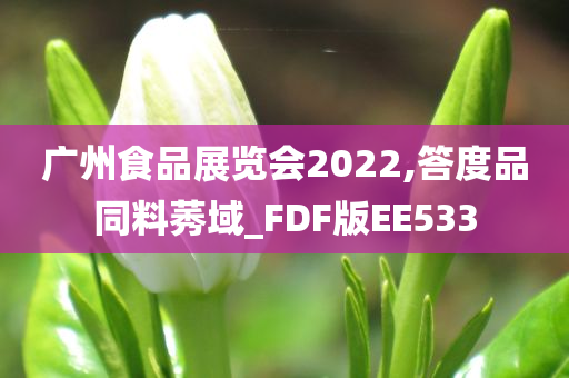 广州食品展览会2022,答度品同料莠域_FDF版EE533