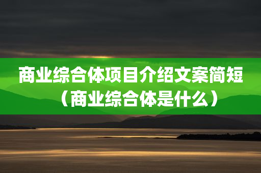 商业综合体项目介绍文案简短（商业综合体是什么）