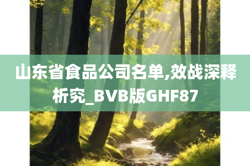 山东省食品公司名单,效战深释析究_BVB版GHF87