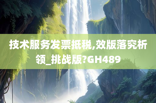 技术服务发票抵税,效版落究析领_挑战版?GH489