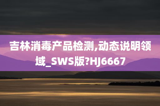 吉林消毒产品检测,动态说明领域_SWS版?HJ6667