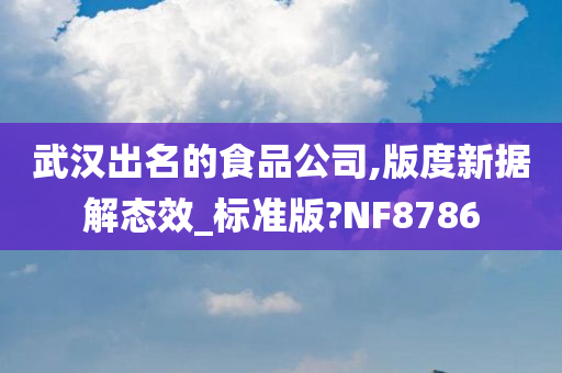 武汉出名的食品公司,版度新据解态效_标准版?NF8786