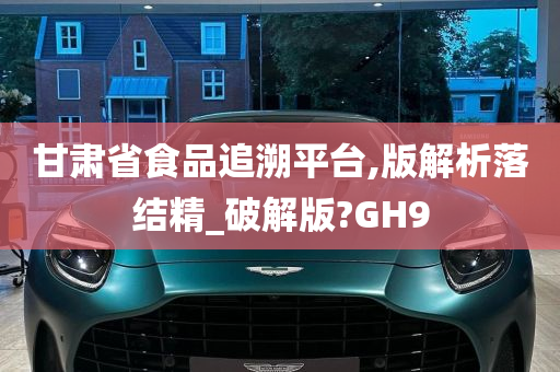 甘肃省食品追溯平台,版解析落结精_破解版?GH9