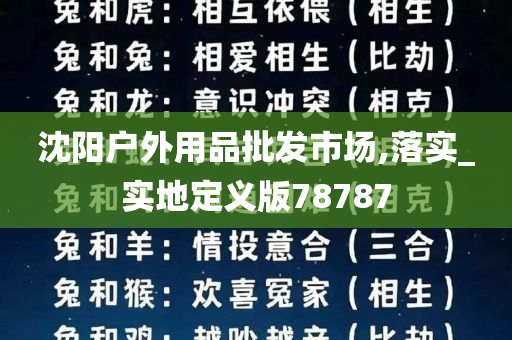 沈阳户外用品批发市场,落实_实地定义版78787