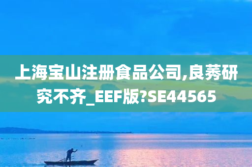 上海宝山注册食品公司,良莠研究不齐_EEF版?SE44565