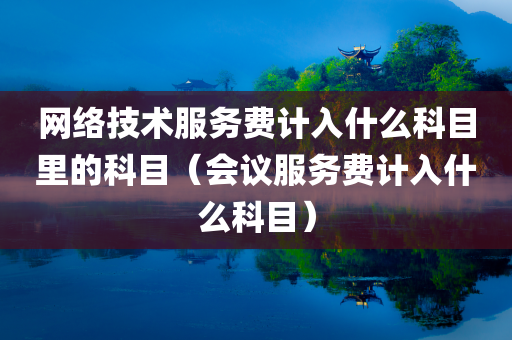 网络技术服务费计入什么科目里的科目（会议服务费计入什么科目）