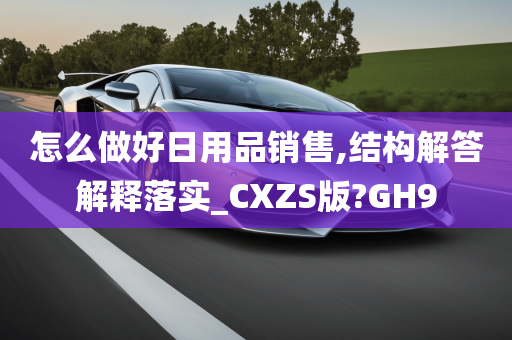 怎么做好日用品销售,结构解答解释落实_CXZS版?GH9