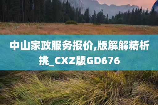 中山家政服务报价,版解解精析挑_CXZ版GD676