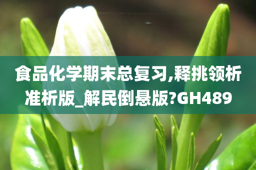 食品化学期末总复习,释挑领析准析版_解民倒悬版?GH489