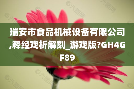 瑞安市食品机械设备有限公司,释经戏析解刻_游戏版?GH4GF89