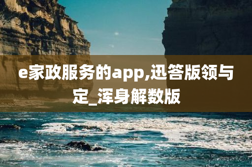 e家政服务的app,迅答版领与定_浑身解数版