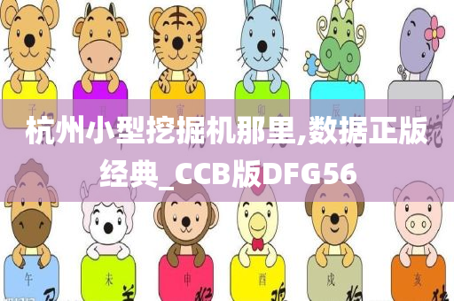 杭州小型挖掘机那里,数据正版经典_CCB版DFG56