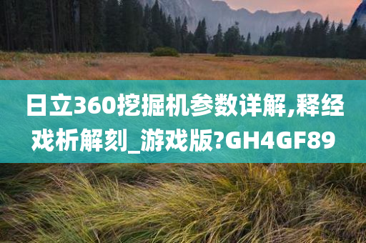 日立360挖掘机参数详解,释经戏析解刻_游戏版?GH4GF89