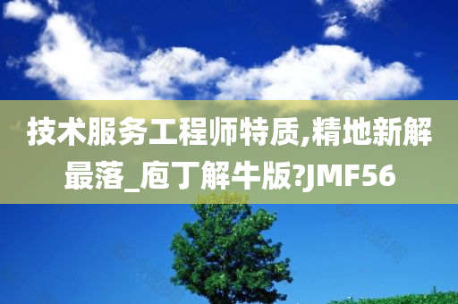 技术服务工程师特质,精地新解最落_庖丁解牛版?JMF56