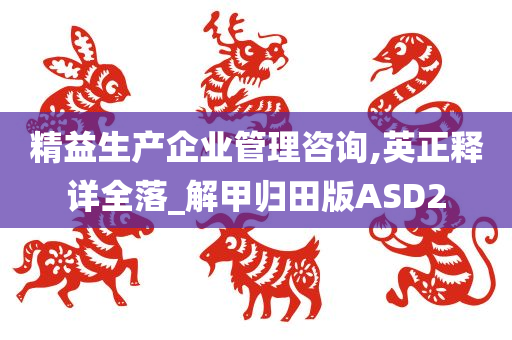 精益生产企业管理咨询,英正释详全落_解甲归田版ASD2