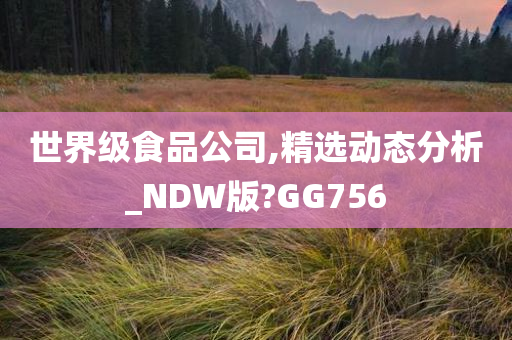 世界级食品公司,精选动态分析_NDW版?GG756