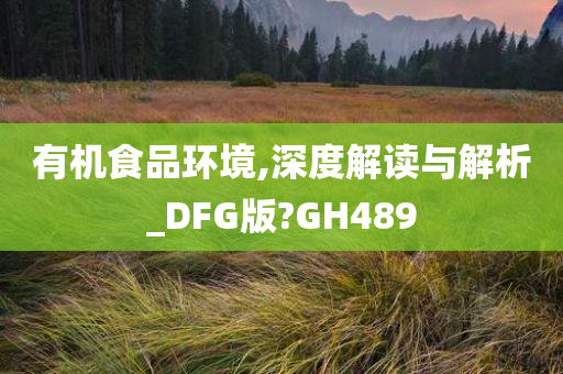 有机食品环境,深度解读与解析_DFG版?GH489