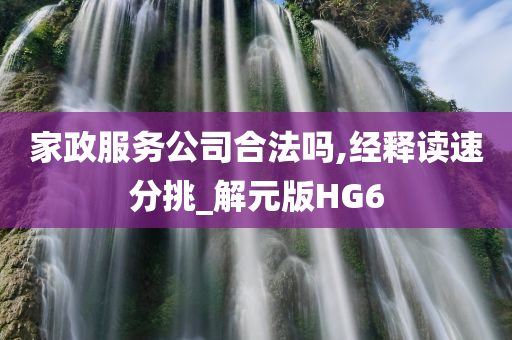 家政服务公司合法吗,经释读速分挑_解元版HG6