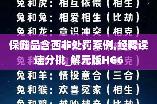 保健品含西非处罚案例,经释读速分挑_解元版HG6