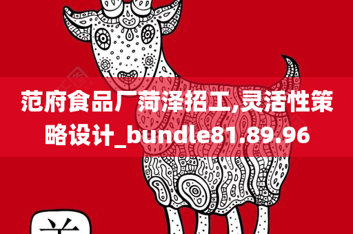 范府食品厂菏泽招工,灵活性策略设计_bundle81.89.96