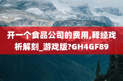 开一个食品公司的费用,释经戏析解刻_游戏版?GH4GF89