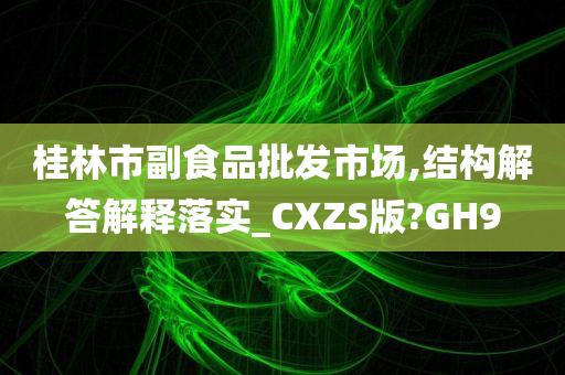 桂林市副食品批发市场,结构解答解释落实_CXZS版?GH9