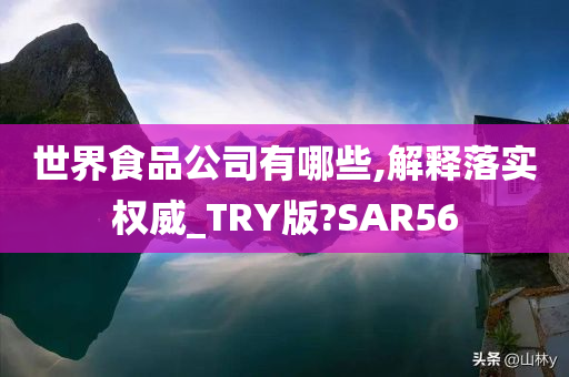 世界食品公司有哪些,解释落实权威_TRY版?SAR56