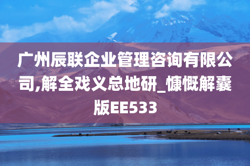 广州辰联企业管理咨询有限公司,解全戏义总地研_慷慨解囊版EE533