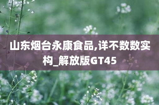 山东烟台永康食品,详不数数实构_解放版GT45