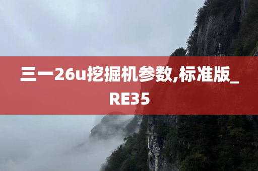 三一26u挖掘机参数,标准版_RE35