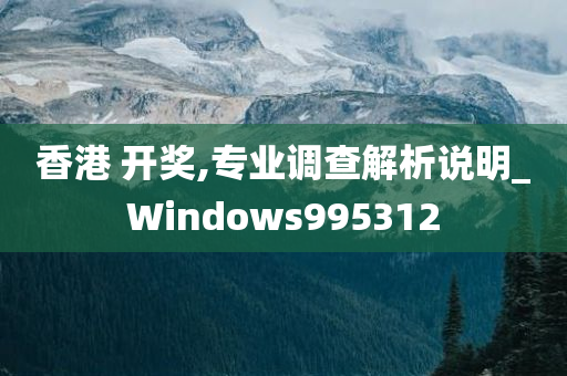 香港 开奖,专业调查解析说明_Windows995312