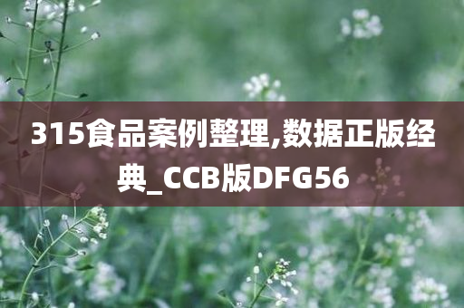 315食品案例整理,数据正版经典_CCB版DFG56