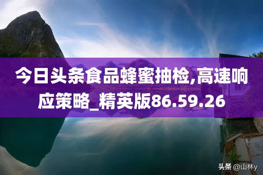 今日头条食品蜂蜜抽检,高速响应策略_精英版86.59.26