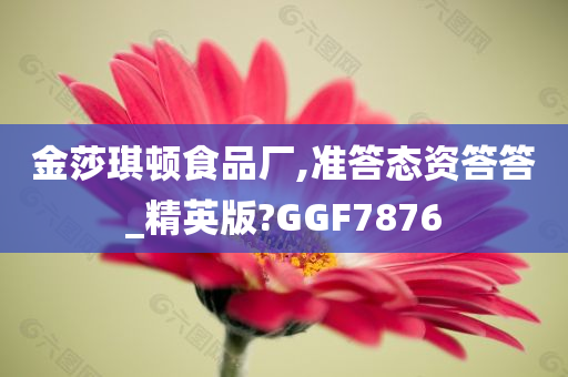 金莎琪顿食品厂,准答态资答答_精英版?GGF7876