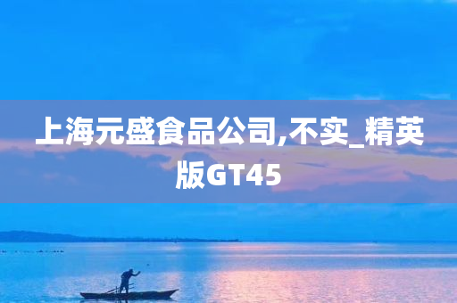 上海元盛食品公司,不实_精英版GT45