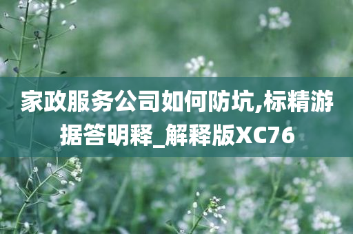 家政服务公司如何防坑,标精游据答明释_解释版XC76