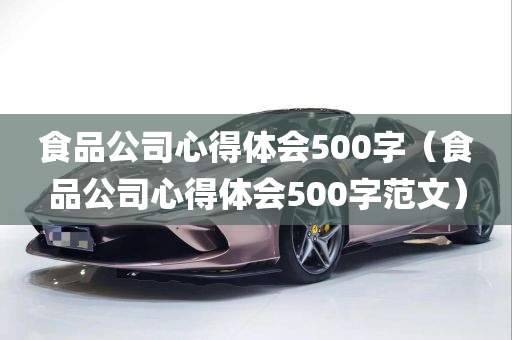 食品公司心得体会500字（食品公司心得体会500字范文）