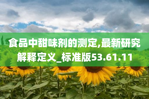 食品中甜味剂的测定,最新研究解释定义_标准版53.61.11