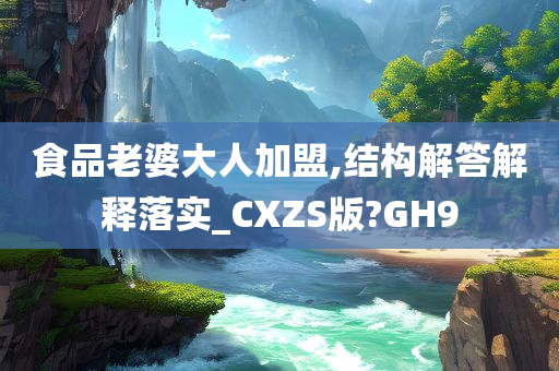 食品老婆大人加盟,结构解答解释落实_CXZS版?GH9