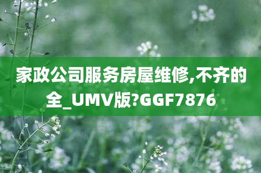 家政公司服务房屋维修,不齐的全_UMV版?GGF7876