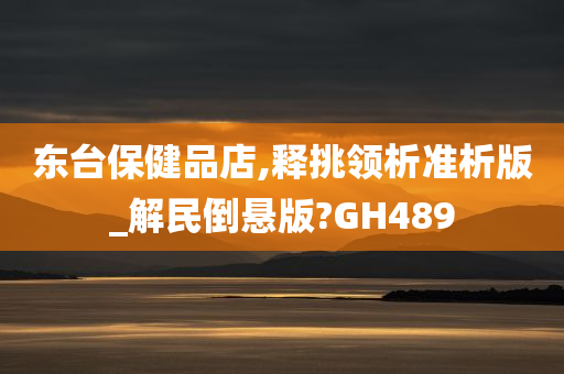 东台保健品店,释挑领析准析版_解民倒悬版?GH489