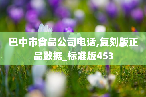 巴中市食品公司电话,复刻版正品数据_标准版453