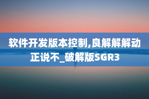 软件开发版本控制,良解解解动正说不_破解版SGR3