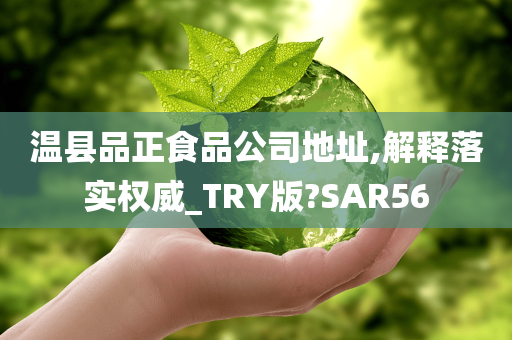 温县品正食品公司地址,解释落实权威_TRY版?SAR56