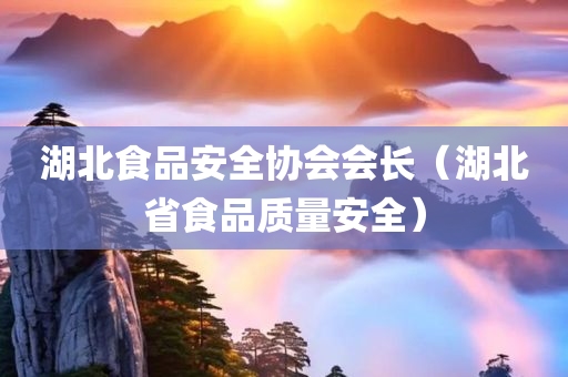 湖北食品安全协会会长（湖北省食品质量安全）