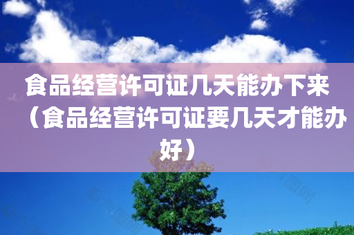 食品经营许可证几天能办下来（食品经营许可证要几天才能办好）