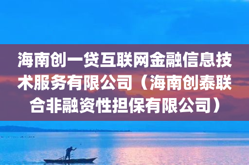 海南创一贷互联网金融信息技术服务有限公司（海南创泰联合非融资性担保有限公司）